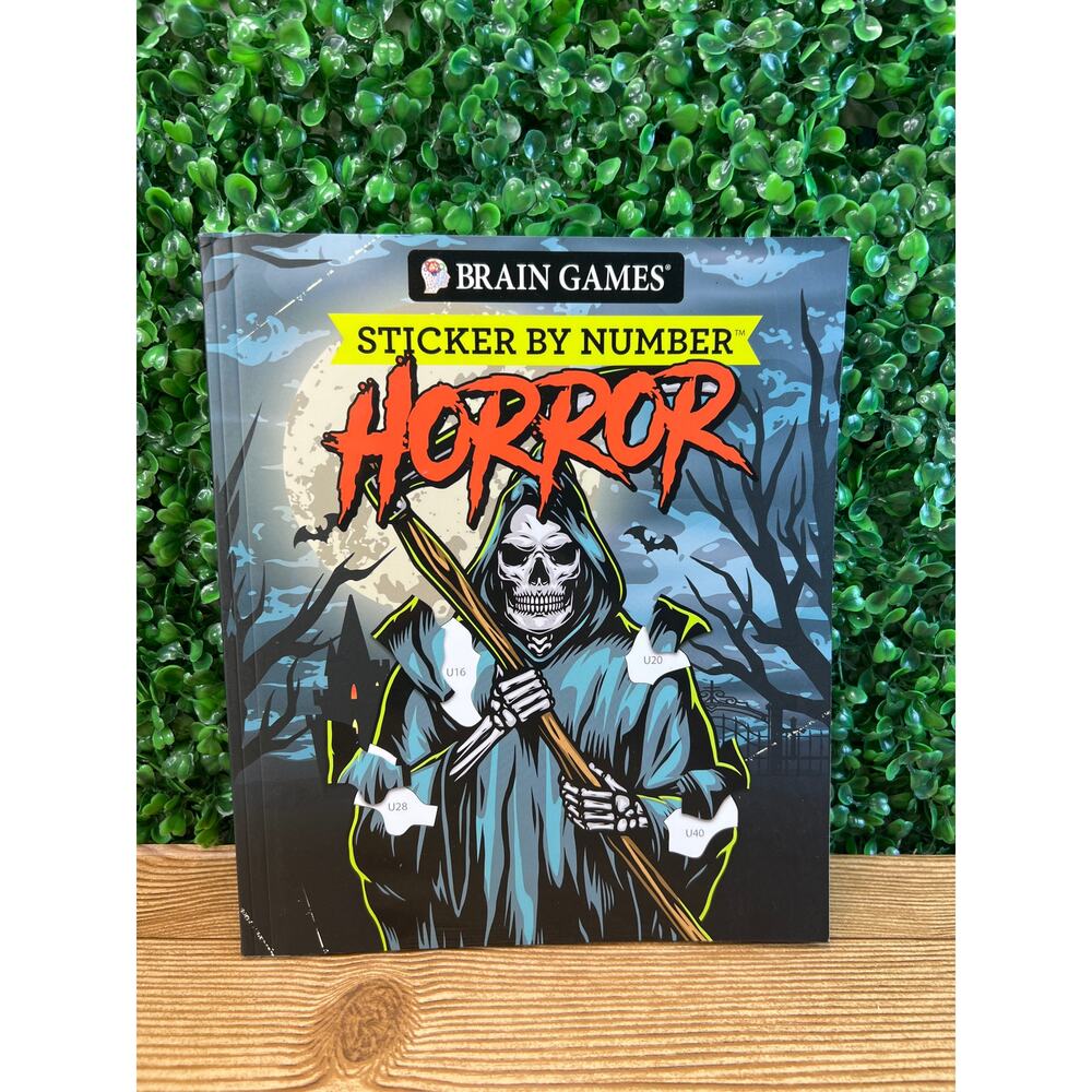 Brain Games Sticker by Number Horror Paperback Book Teen Adult Activity Book